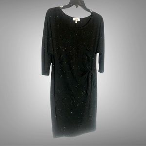 Faux wrap dress with sparkles, size 12, black
